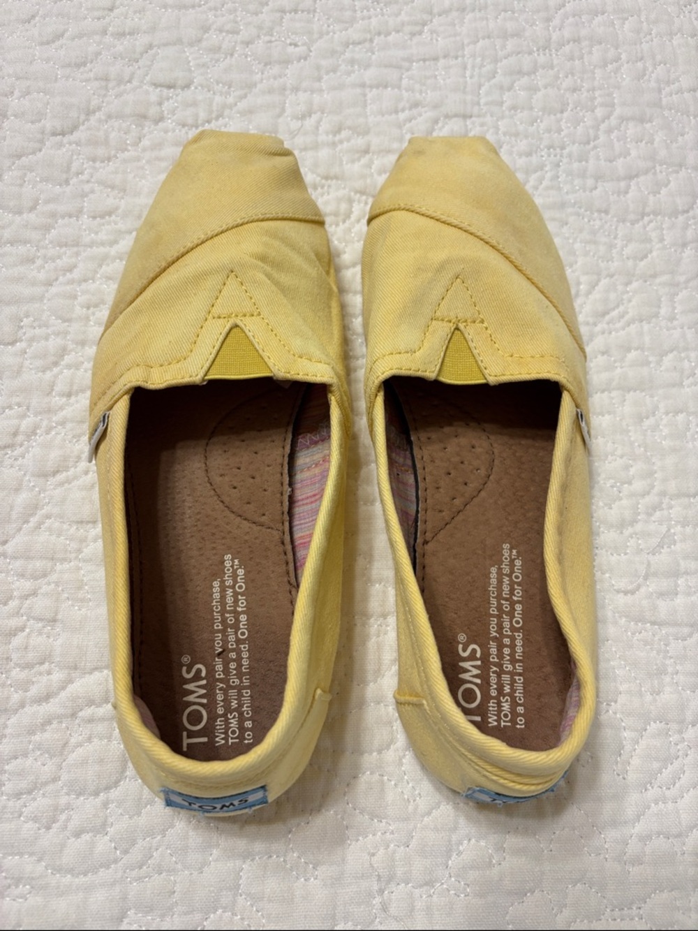 Toms Yellow Canvas Slip-On Shoes